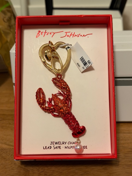 Betsey Johnson Accessories - Betsey Johnson Red Glitter Lobster Keychain